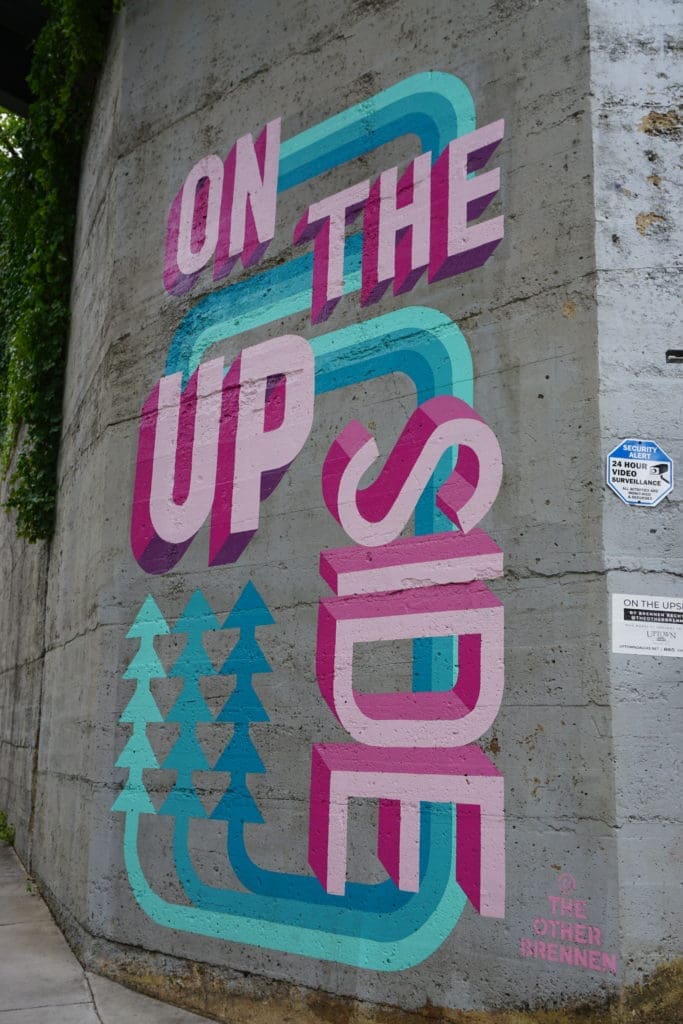 A recent mural by Brennen Bechtol on Bowen Street. Photo by Megan Ziots