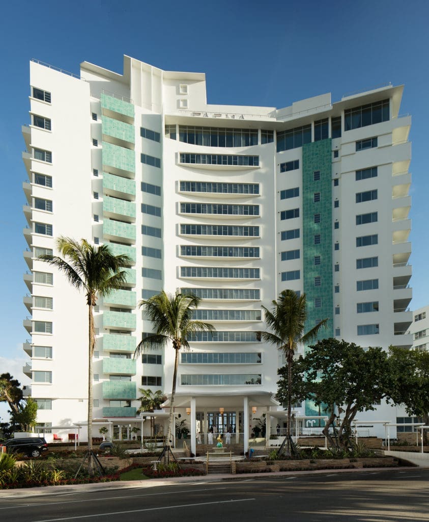 The grand and retro facade to the Faena Hotel. (Photo Todd Eberle)