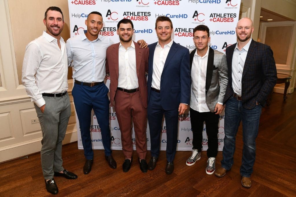 Justin Verlander, Carlos Correa, Lance McCullers, Joe Smith, Alex Bregman, Ryan Pressly (Dave Rossman Photo)