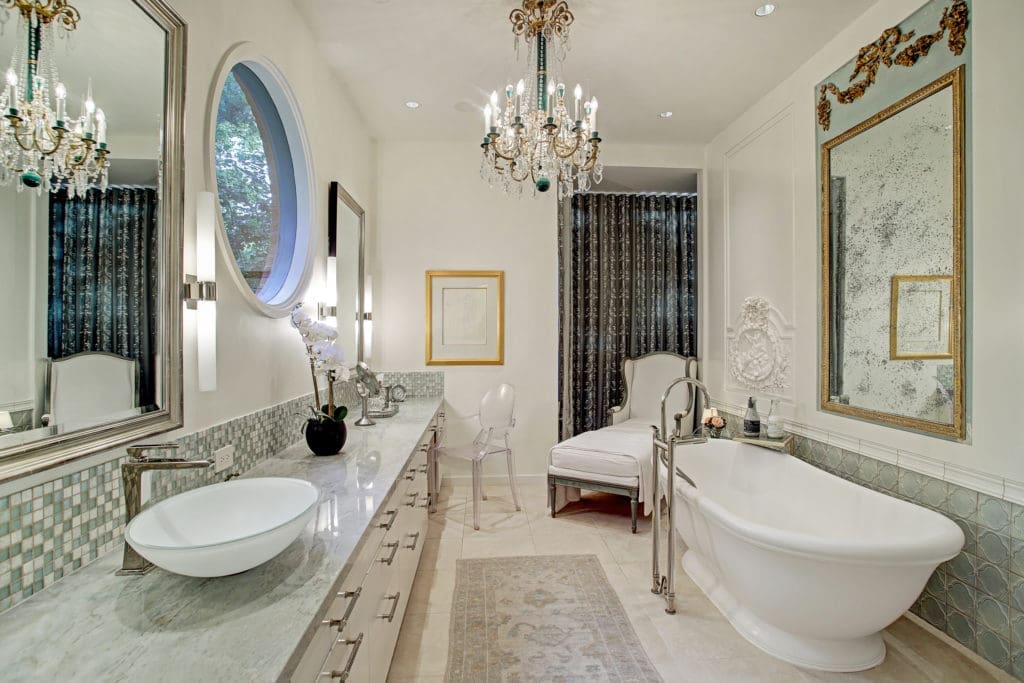 A feminine touch in the master bath. (Photo by TK Images)