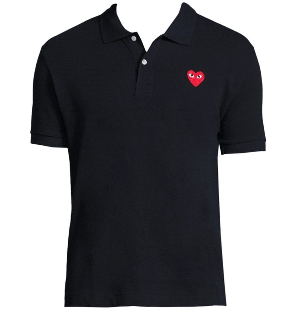 Comme des Garçons' Play black polo, available at doverstreetmarket.com, $165.