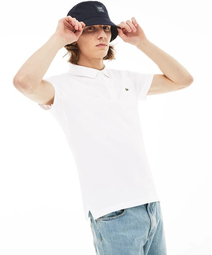 Lacoste petit piqué slim fit polo, available at Lacoste.com, $89.50 (monogramming available beginning at an additional $5).