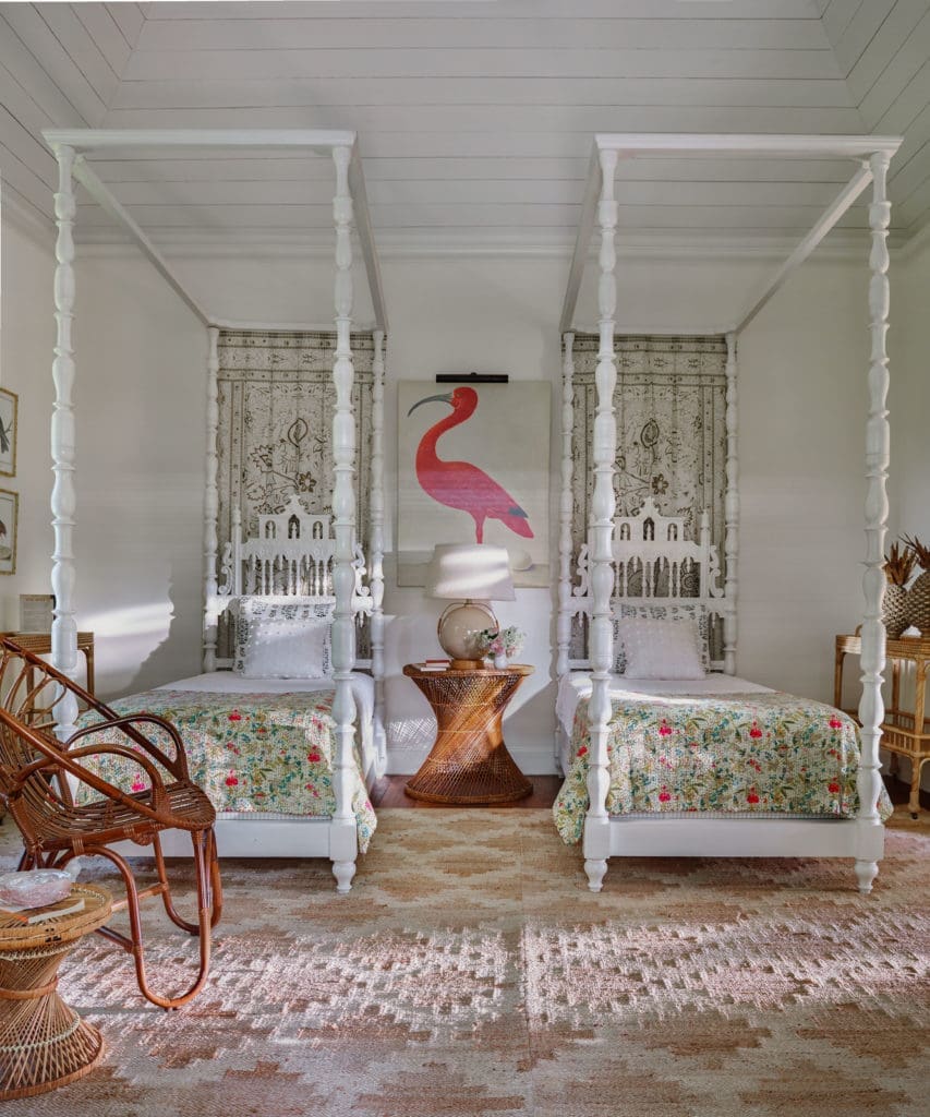 An Indian-inspired girl’s bedroom in a family home on a barrier reef.  (Photo by Francesco Lagnese)