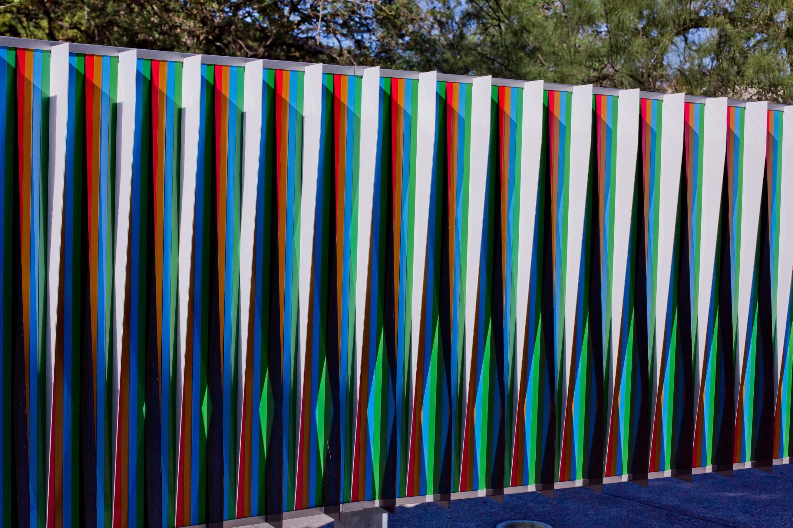 Carlos Cruz-Diez’s "Double Physichromie," 2009, at the University of Houston 