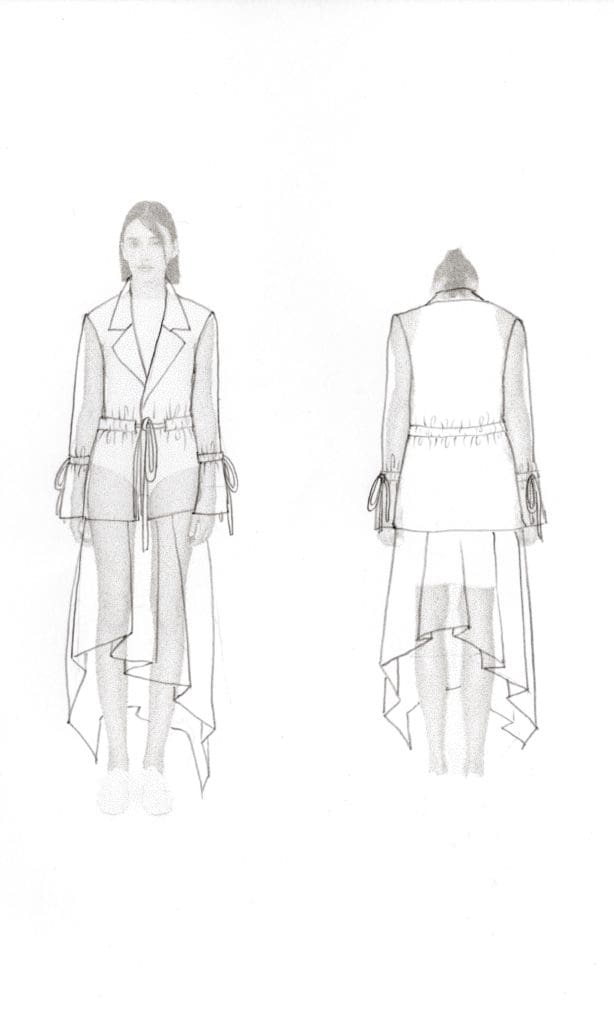 Upholding the principle of minimalism, FENGYI TAN takes her Spring/Summer 2020 inspiration of colors incorporating techniques from calligraphy, paintings and porcelain glazes found in the art from the Song Dynasty. Porcelain veins and the then popular pleated skirt from the Song Dynasty were renewed in her designs with the help of modern knitwear techniques.
