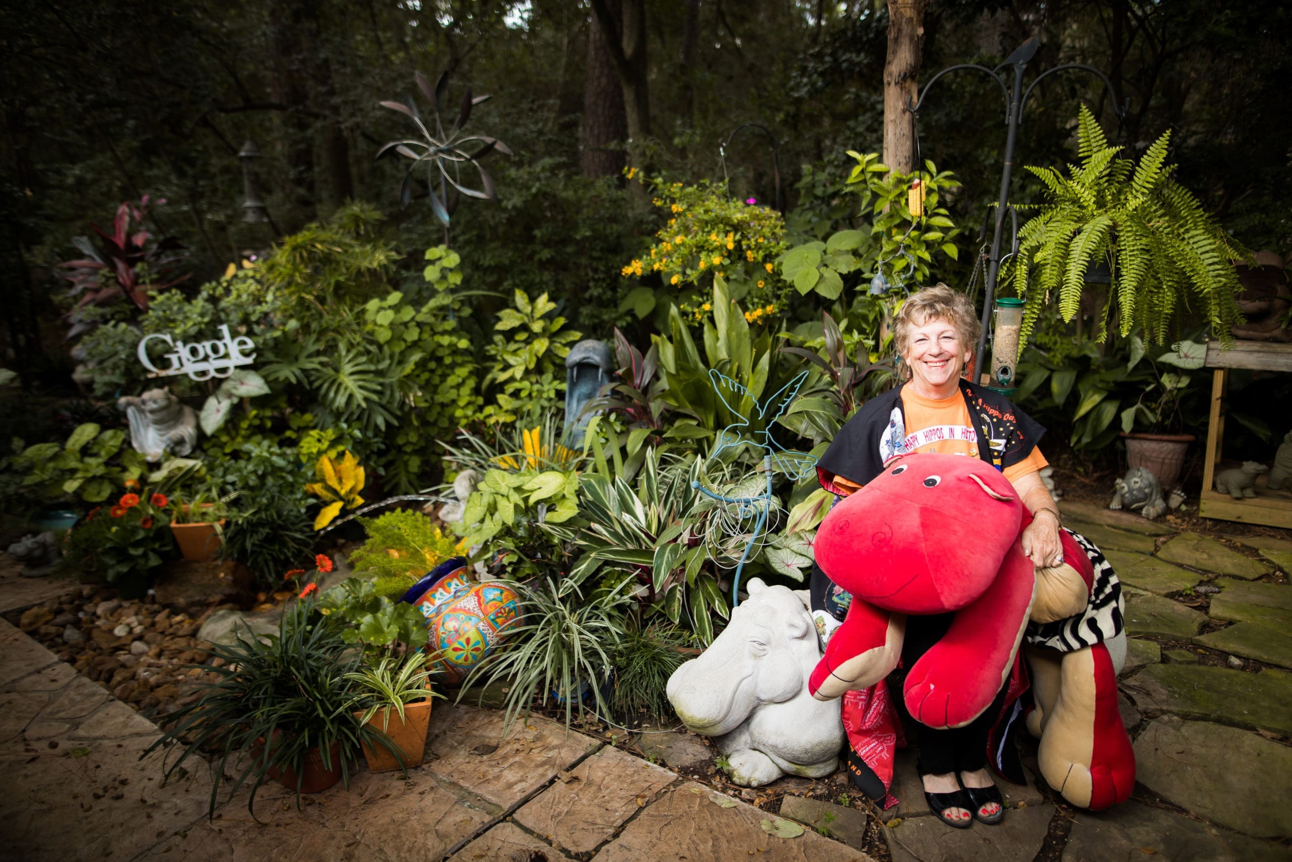 Sue has more than 2,000 pieces of hippo memorabilia in her 'Hipolotofus Home."