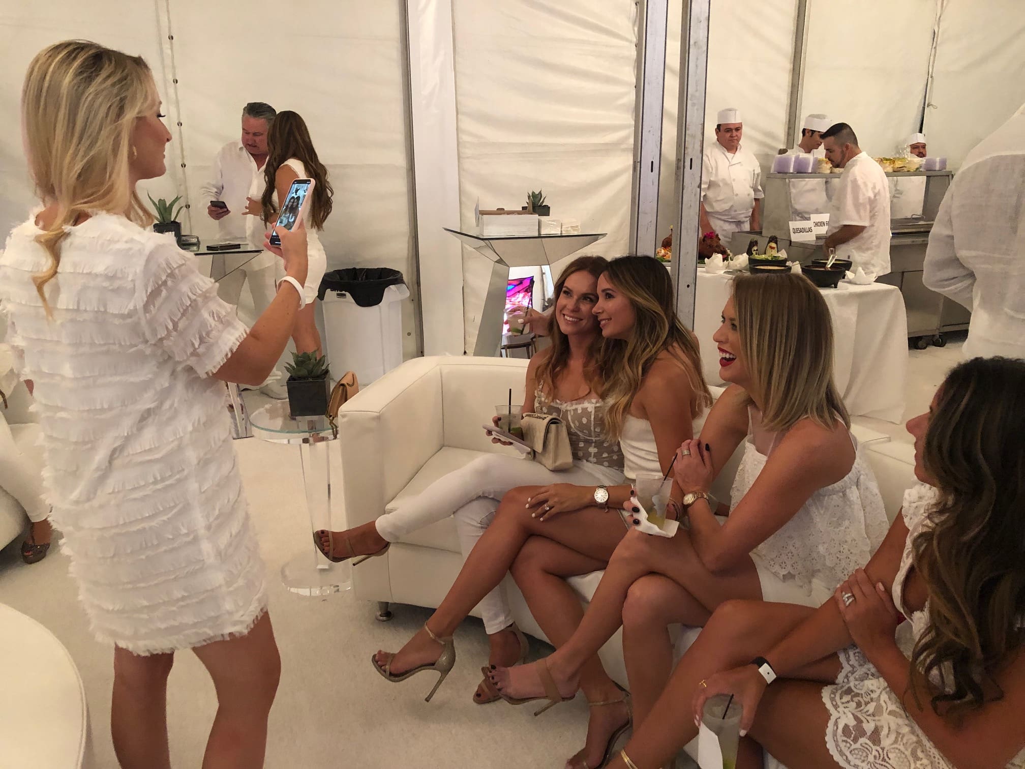 Beautiful women adorned the people watching tableau at the Houston Texans Tailgate White Out/Veneno Tequila party. (Photo by Shelby Hodge)