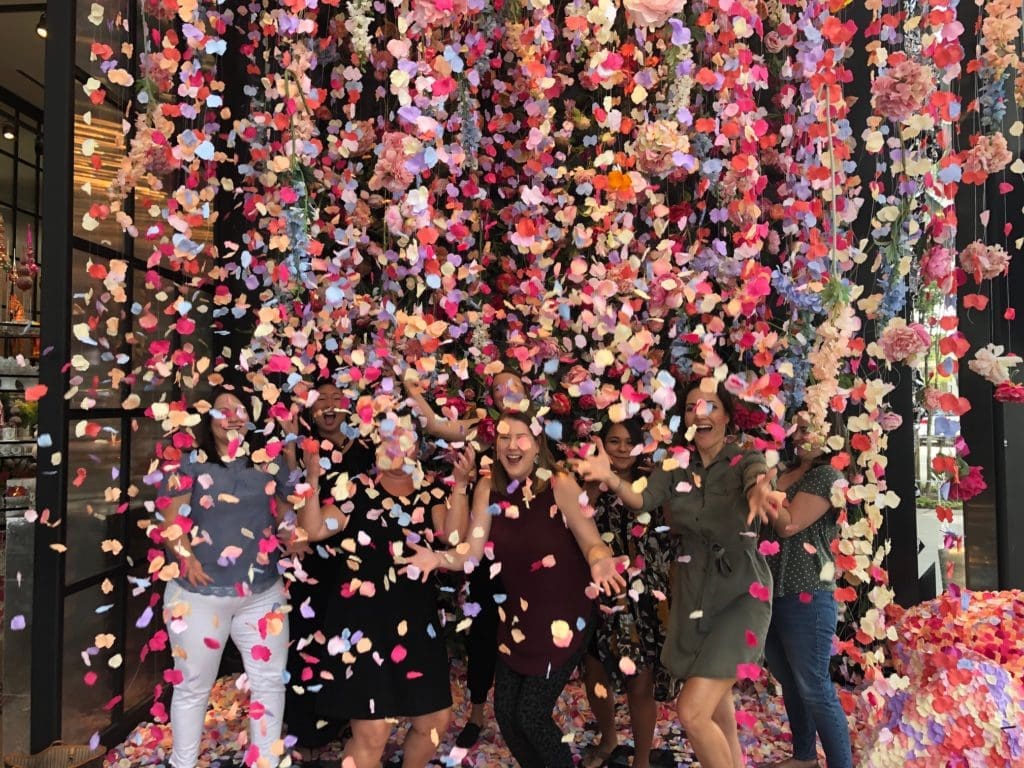 A shower of flowers enchants visitors to Avant Garden in River Oaks District. (Photo by Shelby Hodge)