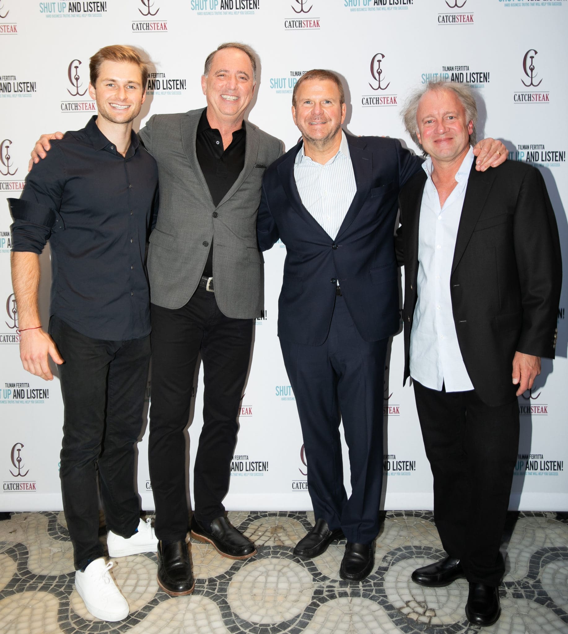 Patrick Fertita, Richard Handler, Tilman Fertitta, Dave Jacquin at the opening of Catch Steak in New York's meatpacking district. (Photo by Carl Timpone)