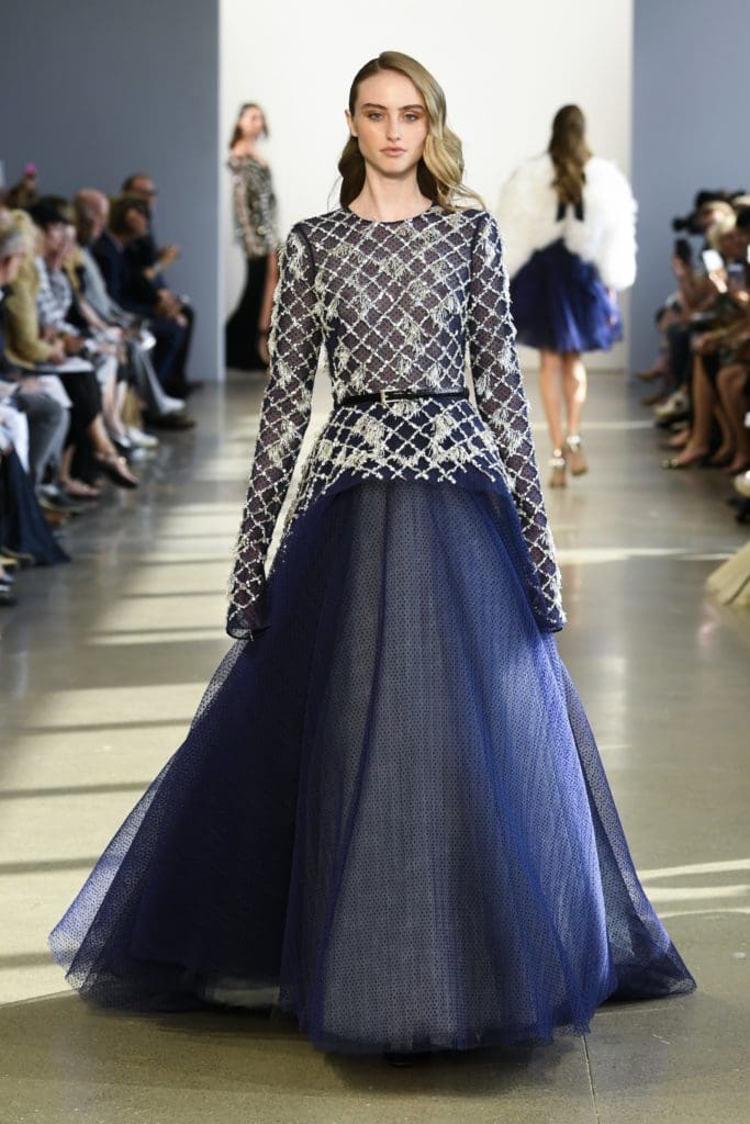 Bibhu Mohapatra point d'esprit gown with crystal latticework embroidery. (Photo courtesy of Bibhu Mohapatra)