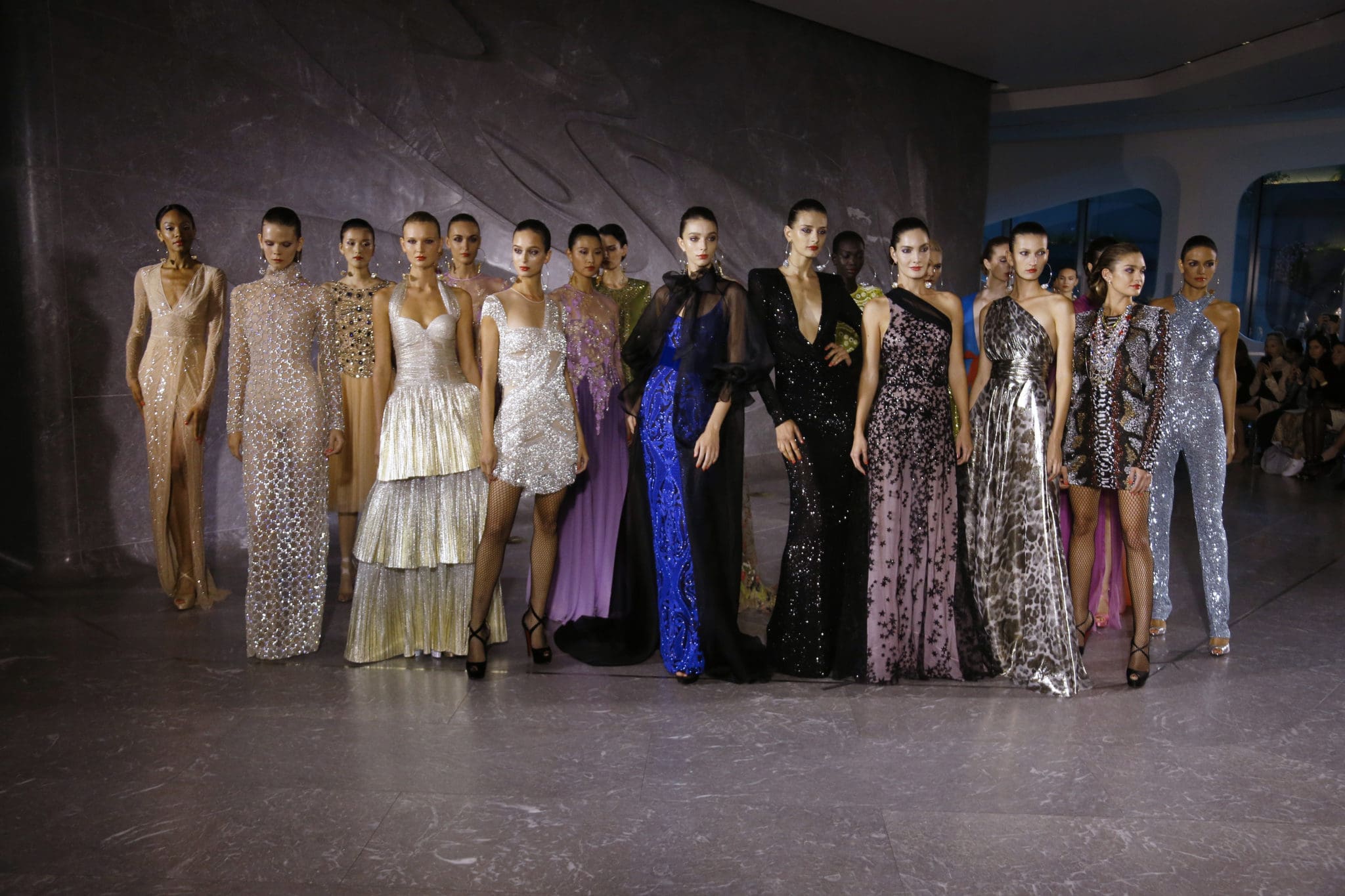 Naeem Khan dedicated his spring 2020 collection to architect and close friend, the late Zaha Hadid. (Photo by Dan Lecca)