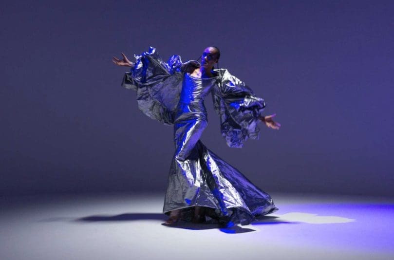Zac Posen silver metallic taffeta evening gown. (Photo courtesy of Zac Posen)