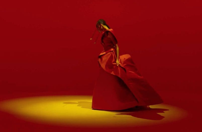 Zac Posen sculpted red evening gown. (Photo courtesy of Zac Posen)