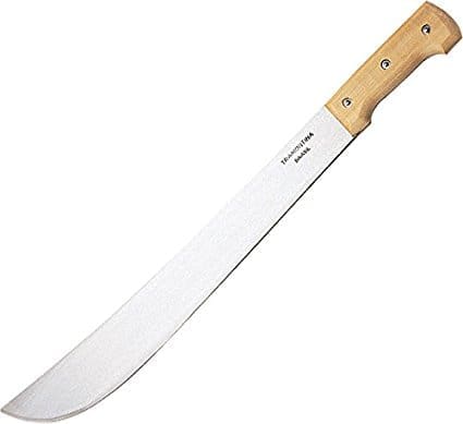 Machetes were a popular answer. 