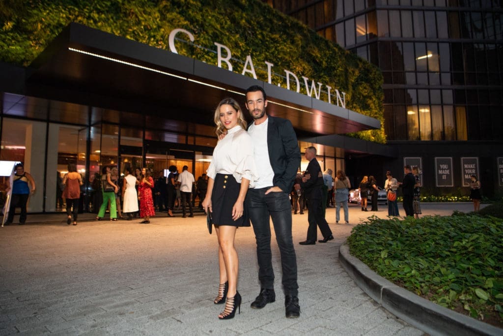 Mexico-based celebrity couple, actress/singer Lola Ponce and actor Aaron Diaz, celebrate the opening of the new C. Baldwin Hotel in downtown Houston. (Photo by Michelle Watson)