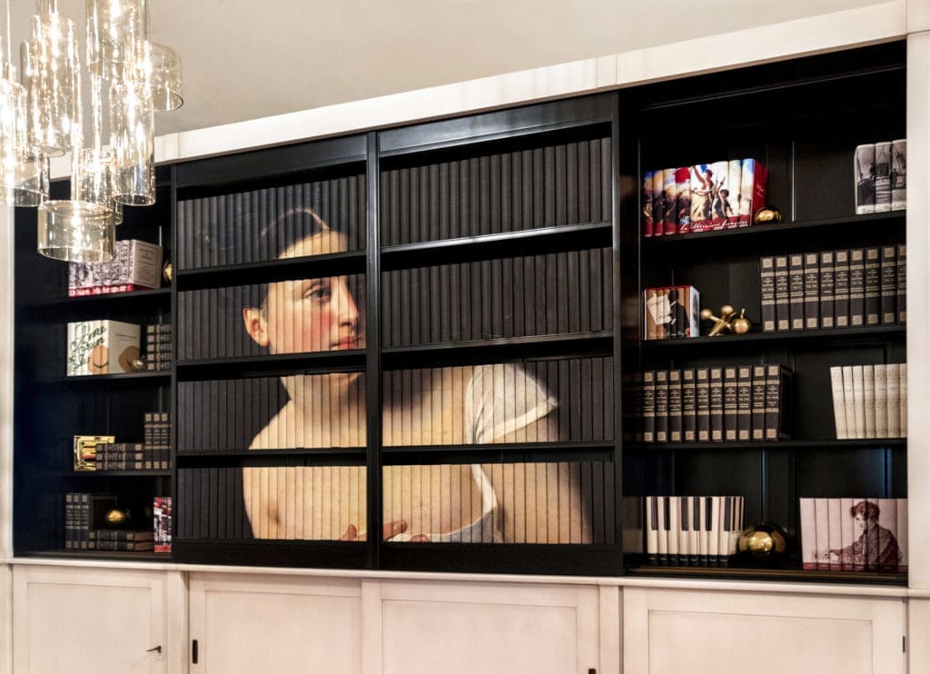 Customized library by Juniper Books.