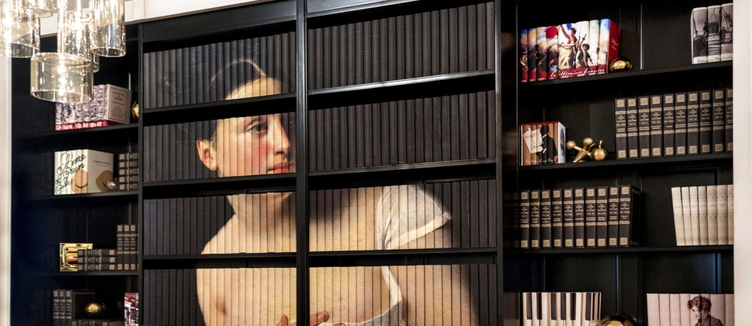 Customized library by Juniper Books.