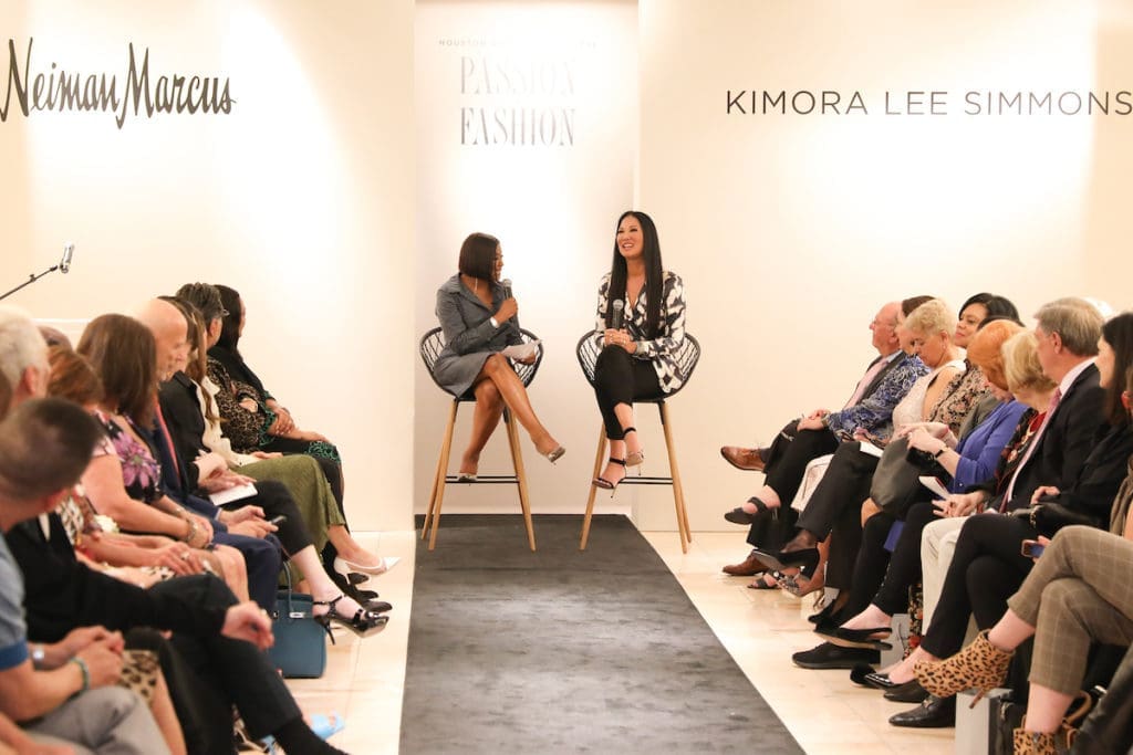 Deborah Duncan interviews Kimora Lee Simmons at Houston Community College's Passion for Fashion event.  (Photo by Priscilla Dickson)