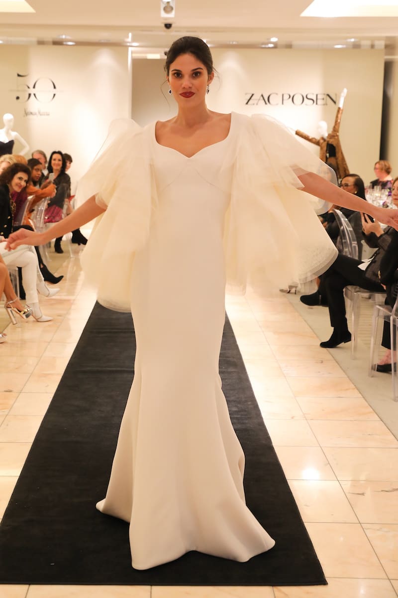 Old World glamour set the tone for Zac Posen's ball gowns as seen at the Neiman Marcus luncheon. (Photo by Priscilla Dickson)