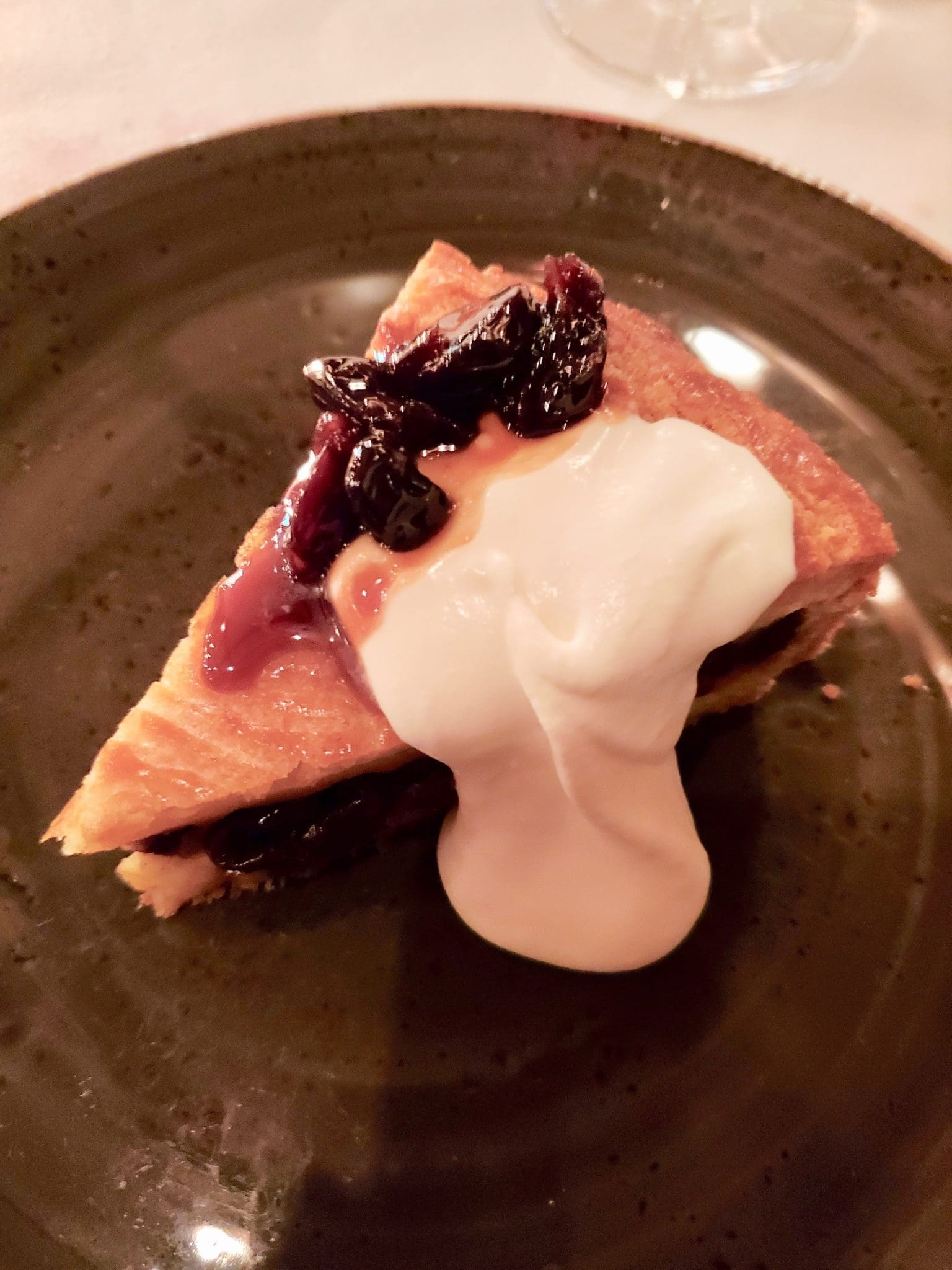 Dessert: Gateau Basque with Brandy Braised Cherries and Vanilla Creme Custard (Photo by Shannon Smith)