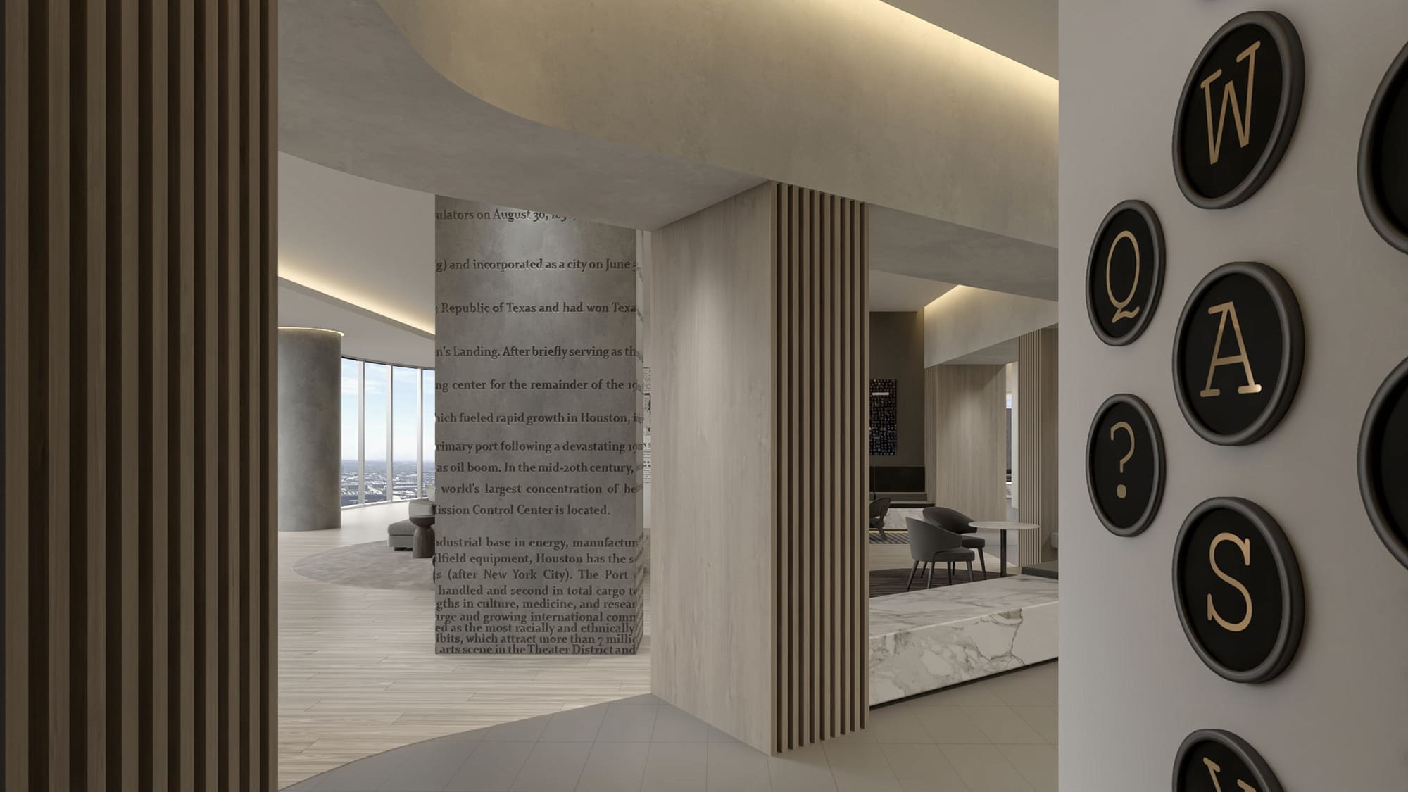 A rendering for The Preston's amenity level 4, located in Houston. Rendering Courtesy of MaRS.