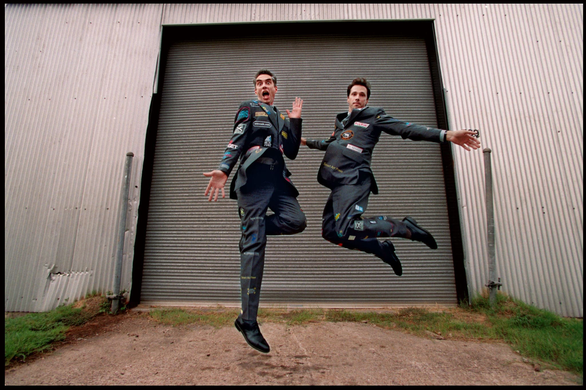 Michael Galbreth and Jack Massing in “Suits: The Clothes That Make the Man,” 1998-1999, at captured by Texas photographer Allison V. Smith. (Courtesy The Art Guys)