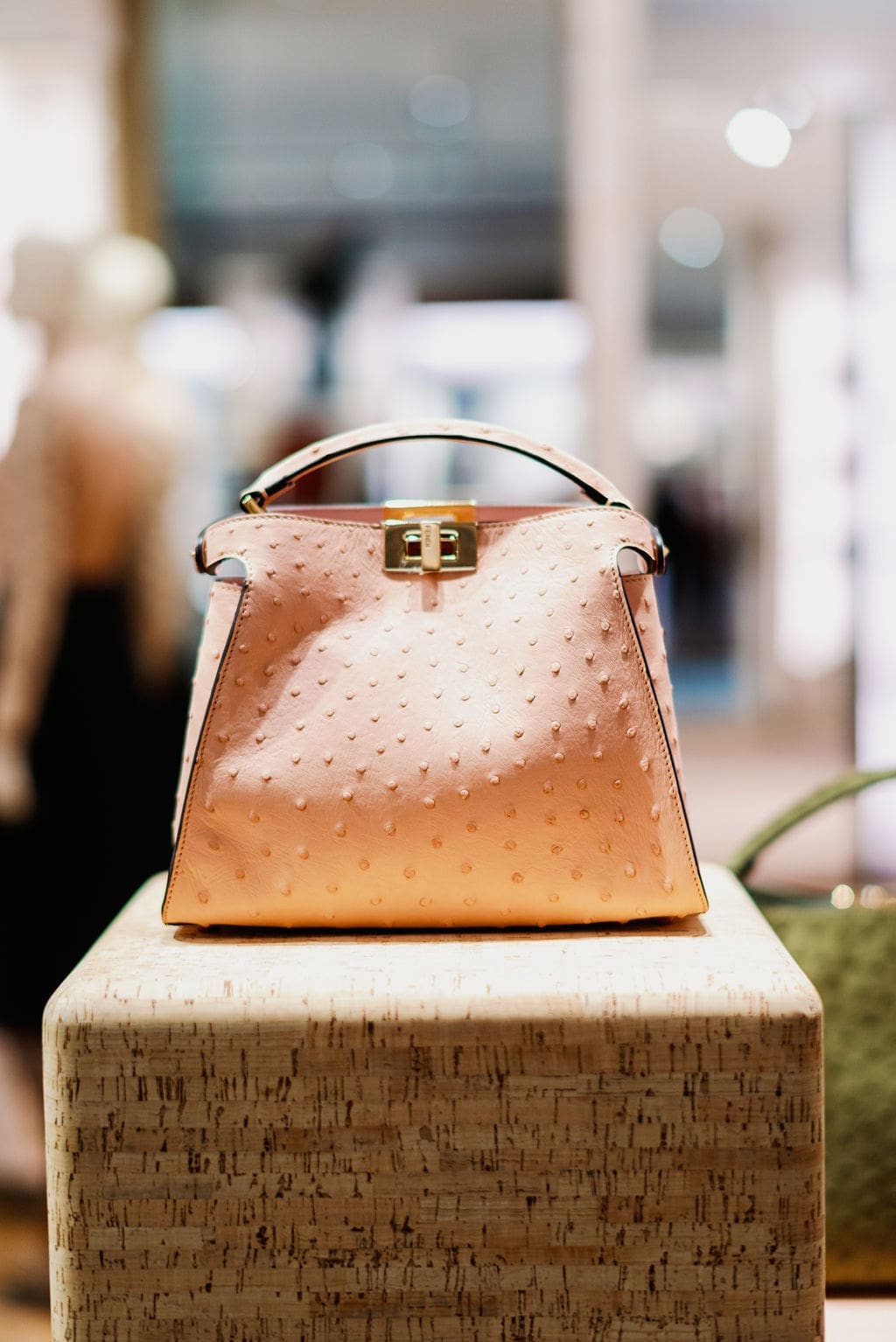 Fendi Peekaboo Iconic Essentially pink ostrich leather bag (Photo by Joseph West)