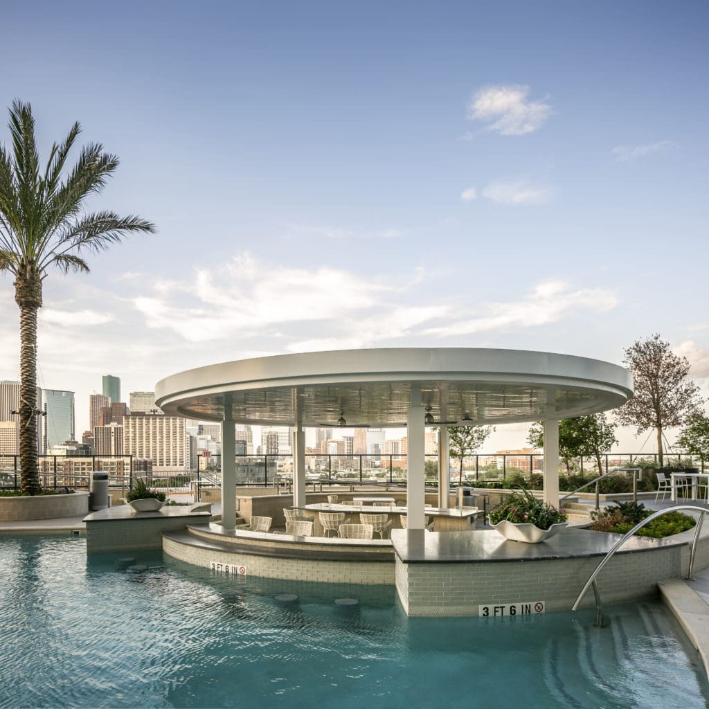 Drewery Place brings high-rise living to Midtown — with perks like a sophisticated pool bar.