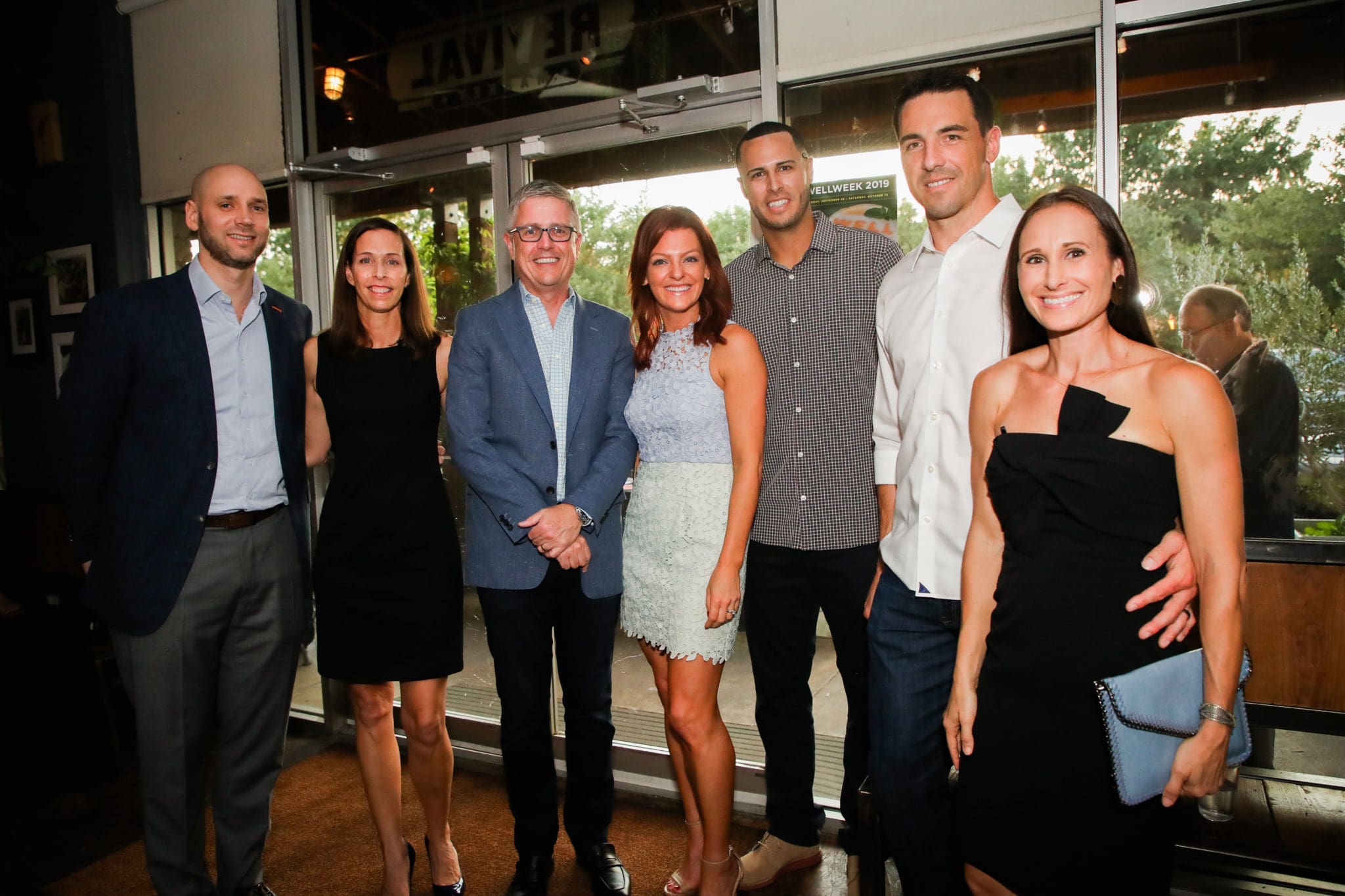 Jared Crane, Gina & Jeff Luhnow, Julia Morales, Matt Clark, Brian & Kelley Bogusevic (Photo by Alex Bierens de Haan )