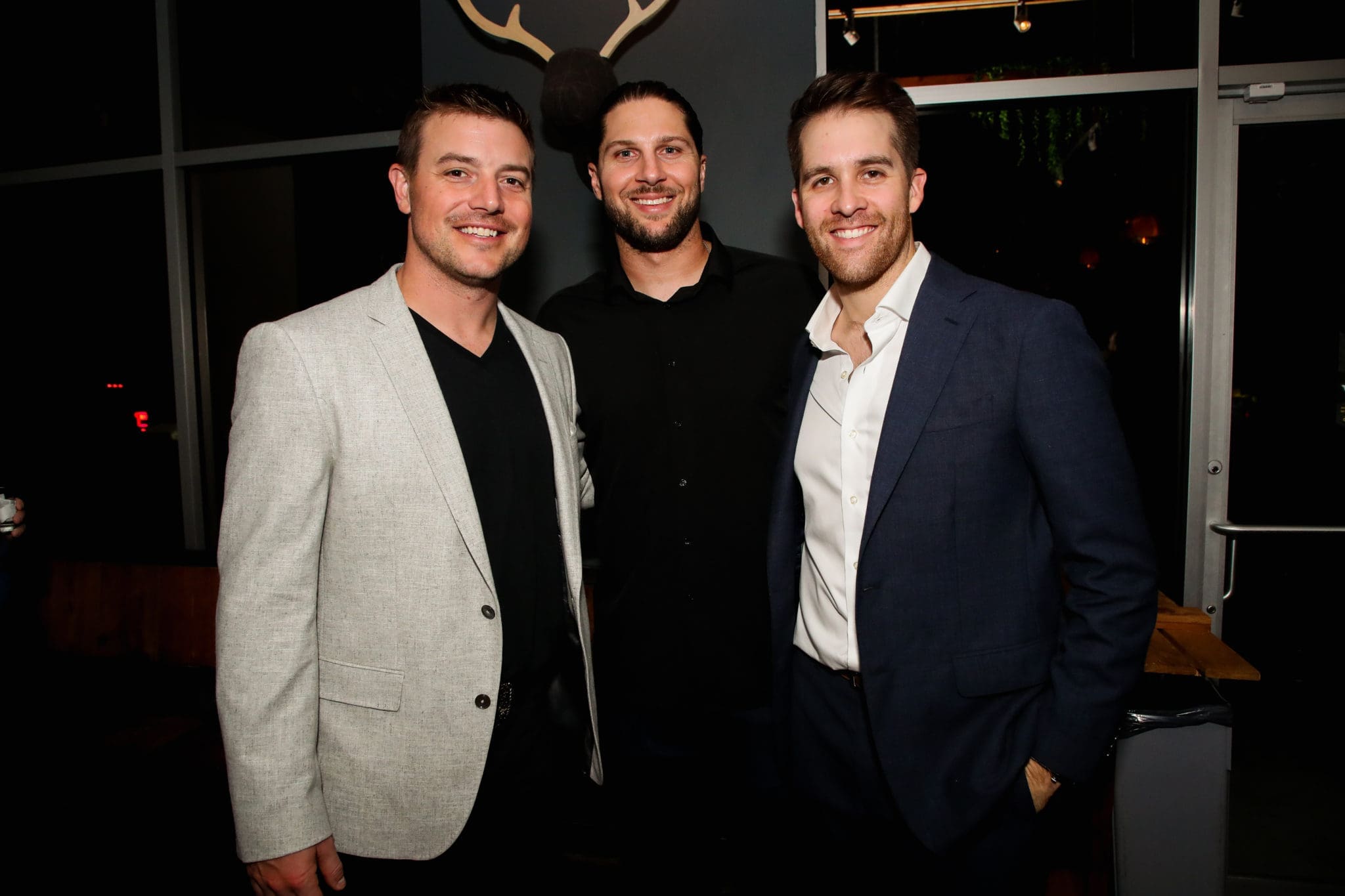 Joe Smith, Jake Marisnick, Collin McHugh (Photo by Alex Bierens de Haan )