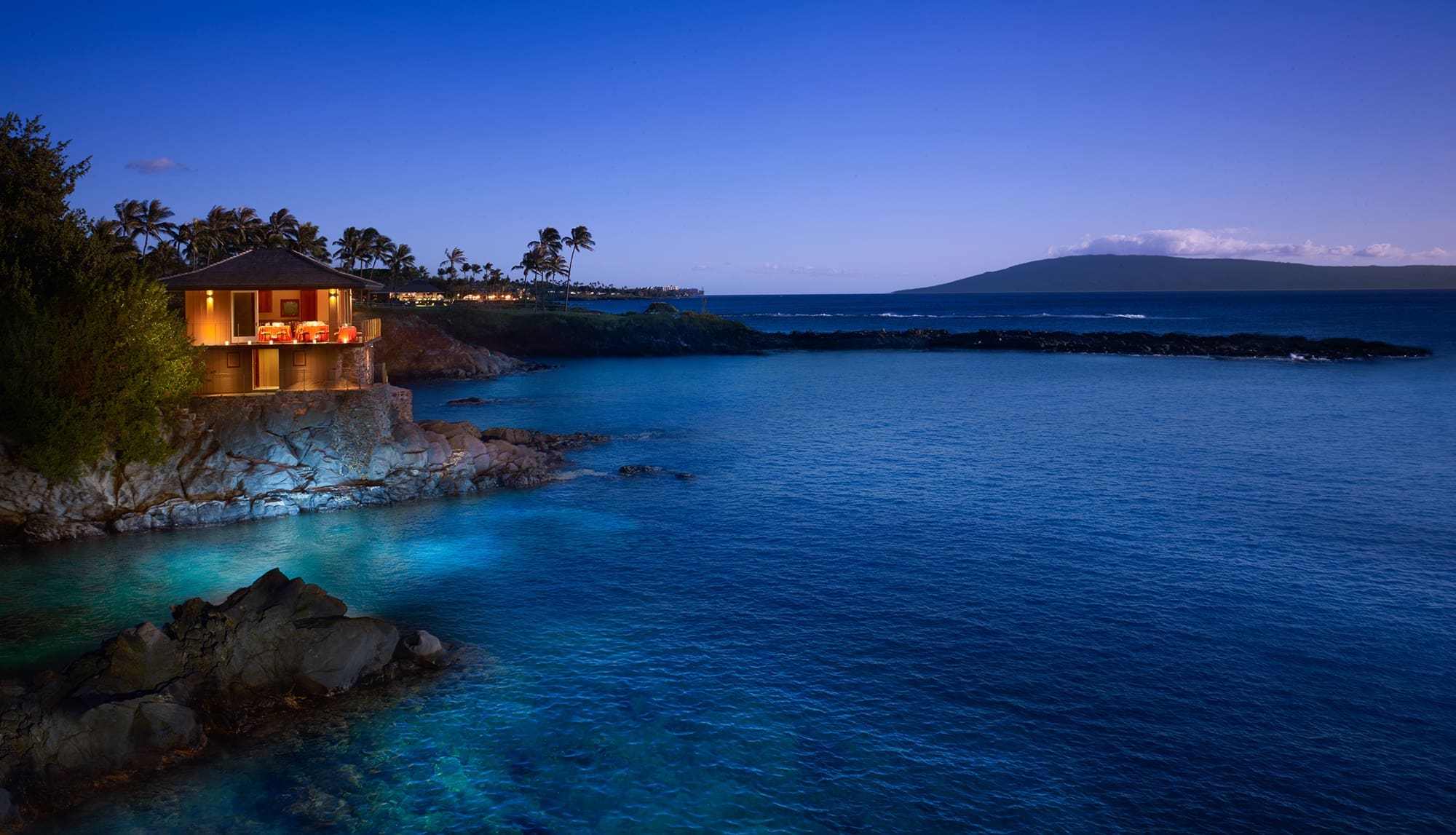 The Cliff House, a gem of The Montage Kapalua Bay, is the perfect place for a private sunset cocktail soiree.