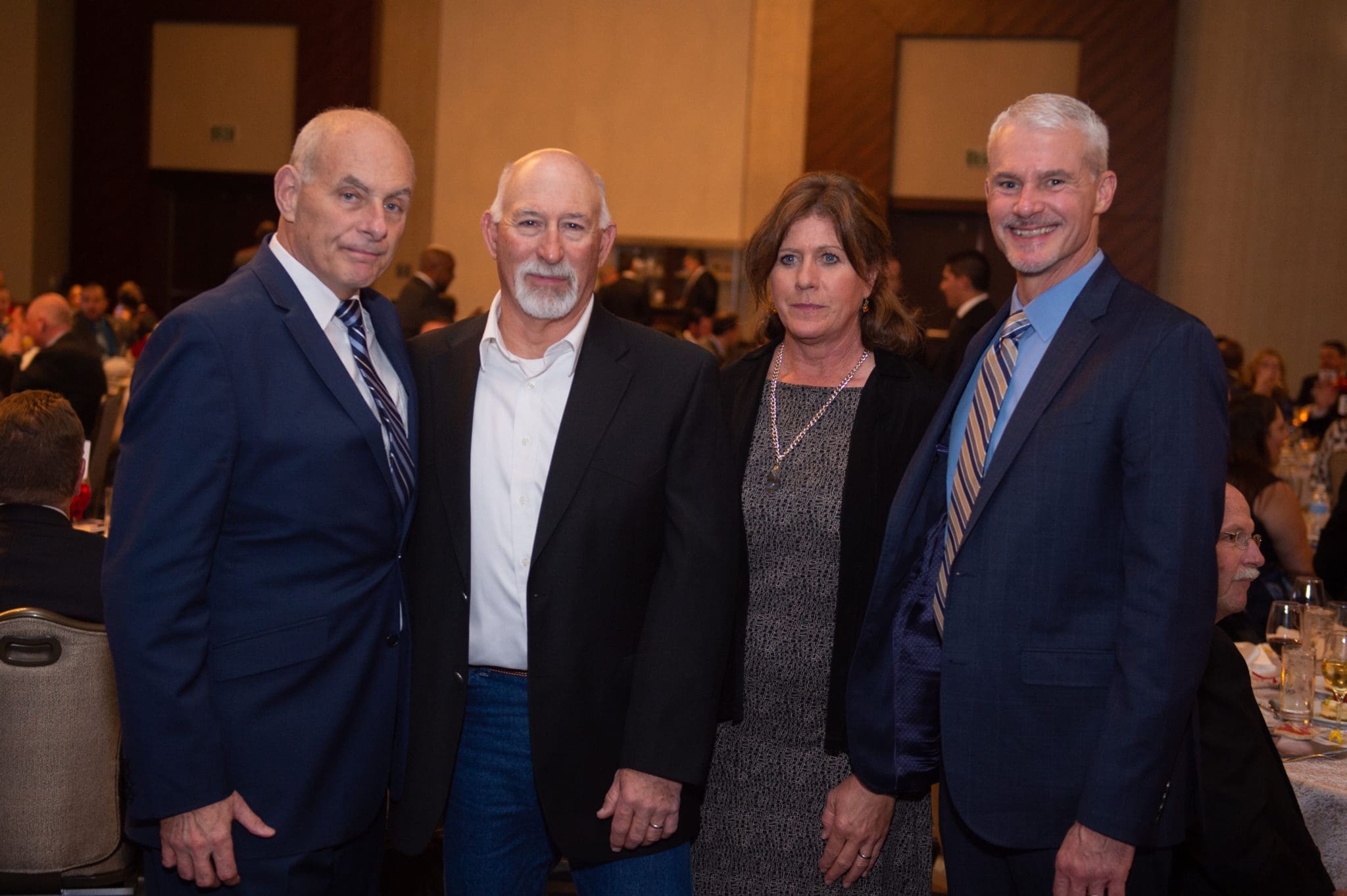 General John Kelly USMC (Ret.), Jeff & Gretchen Mack, Dr. Michael Strobl USMC (Ret.) (Photo by Wilson Parish)