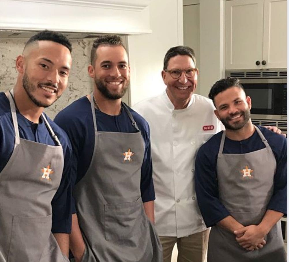 H-E-B ads have made BFFs of star Astros and H-E-B president  of grocery and drug stores  Scott McClelland (Facebook photo)
