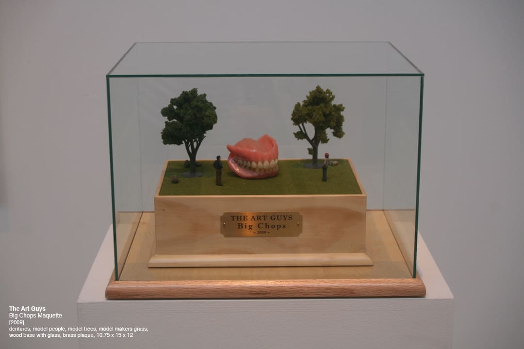 A maquette for the unrealized "Big Chops," 2009. This Art Guys scheme plays with a sense of scale and skewers the tradition of grand public monuments. (Courtesy The Art Guys) 
