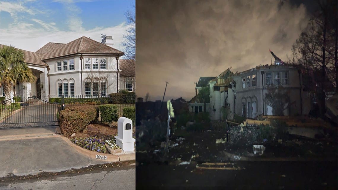 Dallas Stars' Tyler Seguin's old Dallas home suffered major damage. Courtesy of WFAA