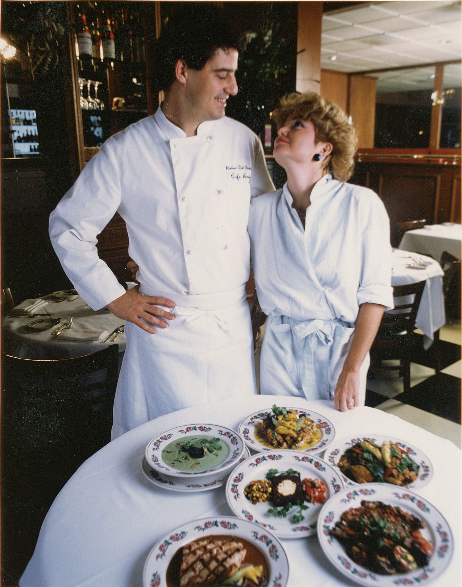 Robert and Mimi Del Grande at the original Cafe Annie, 1984