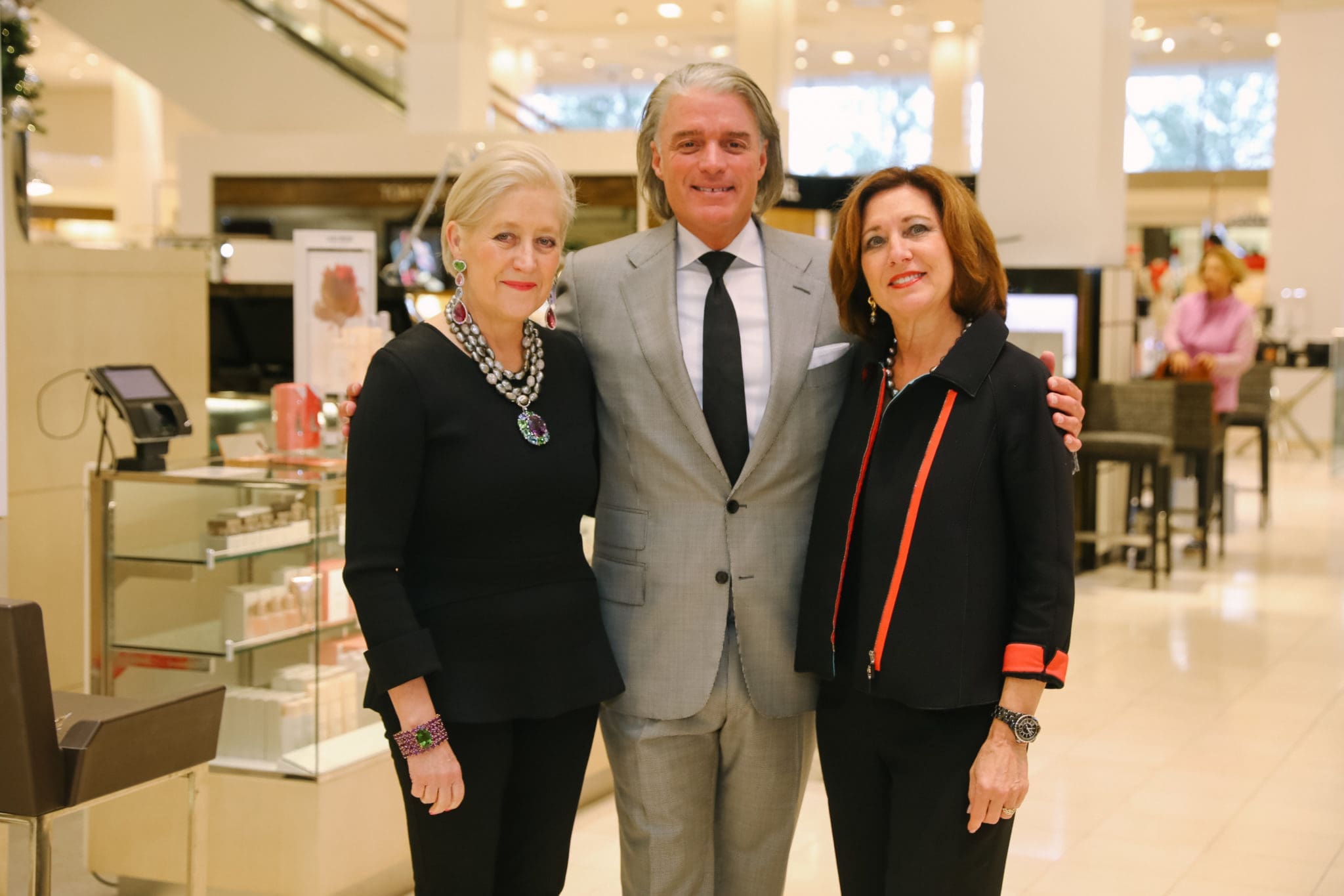Margot McKinney, Stephen Brunelle and Joan Marshak, Neiman Marcus fine jewelry manager (Photo by Johnny Than)
