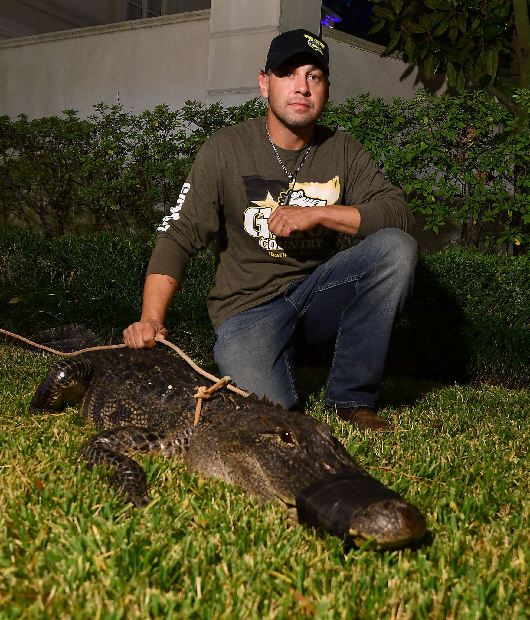 No kidding, the 10-foot alligator was part of the Cajun-themed atmosphere. (Dave Rossman photo)