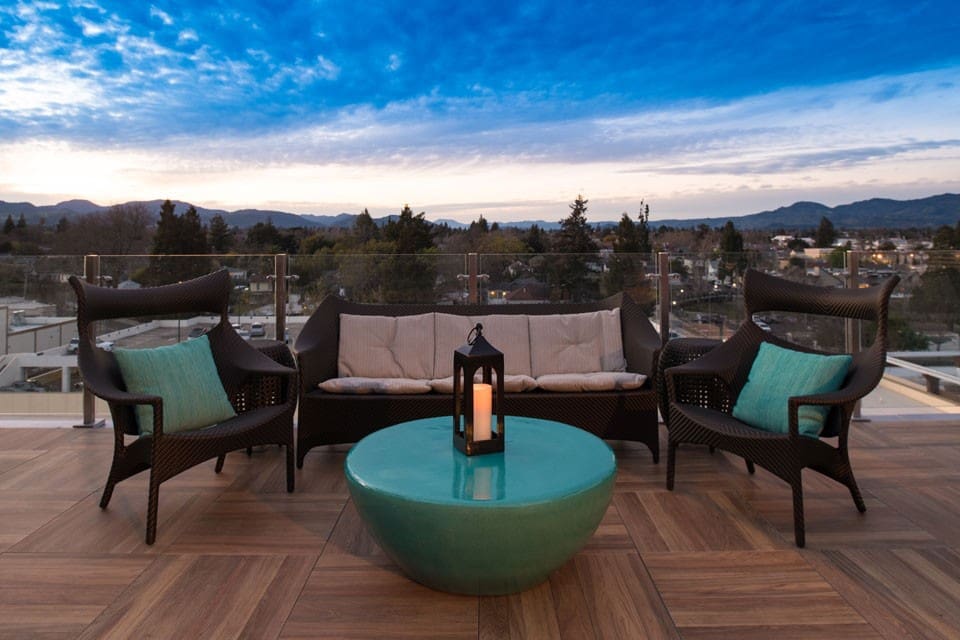 Sky & Vine is great for rooftop views and wine. Courtesy of Archer Hotel
