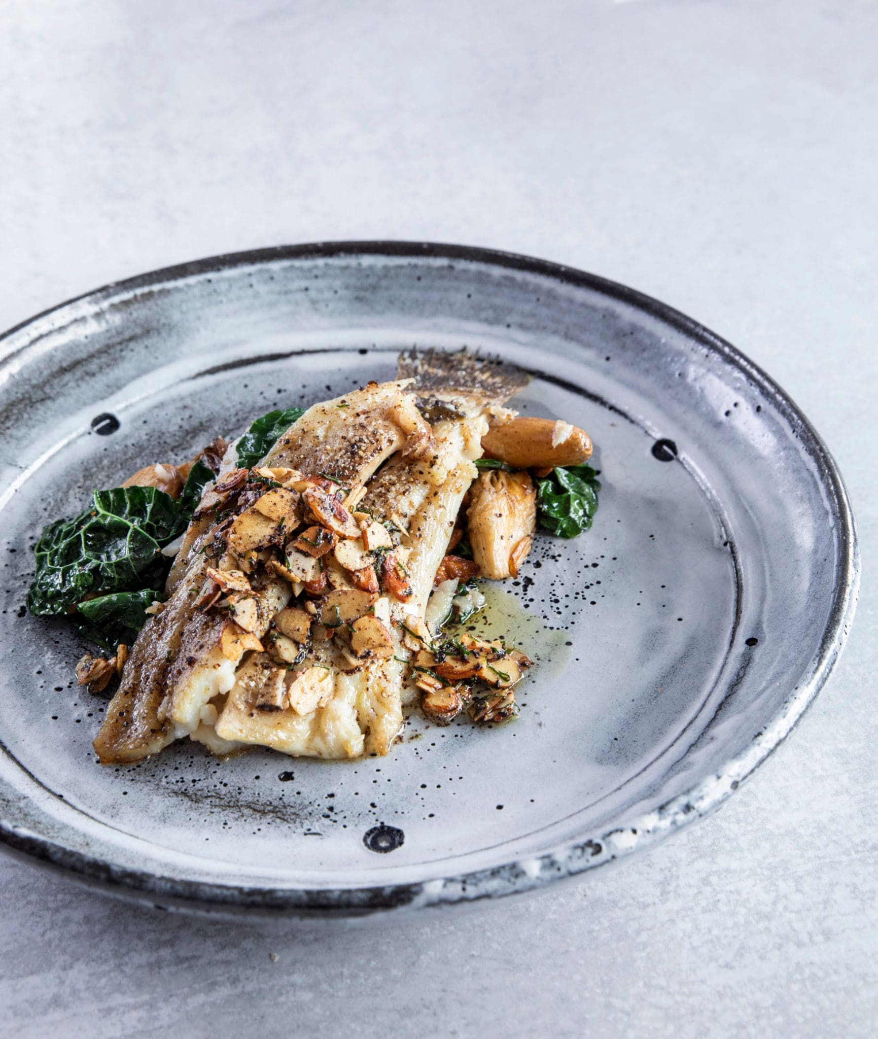 Wood-roasted flounder almondine (Photo by Julie Soefer)