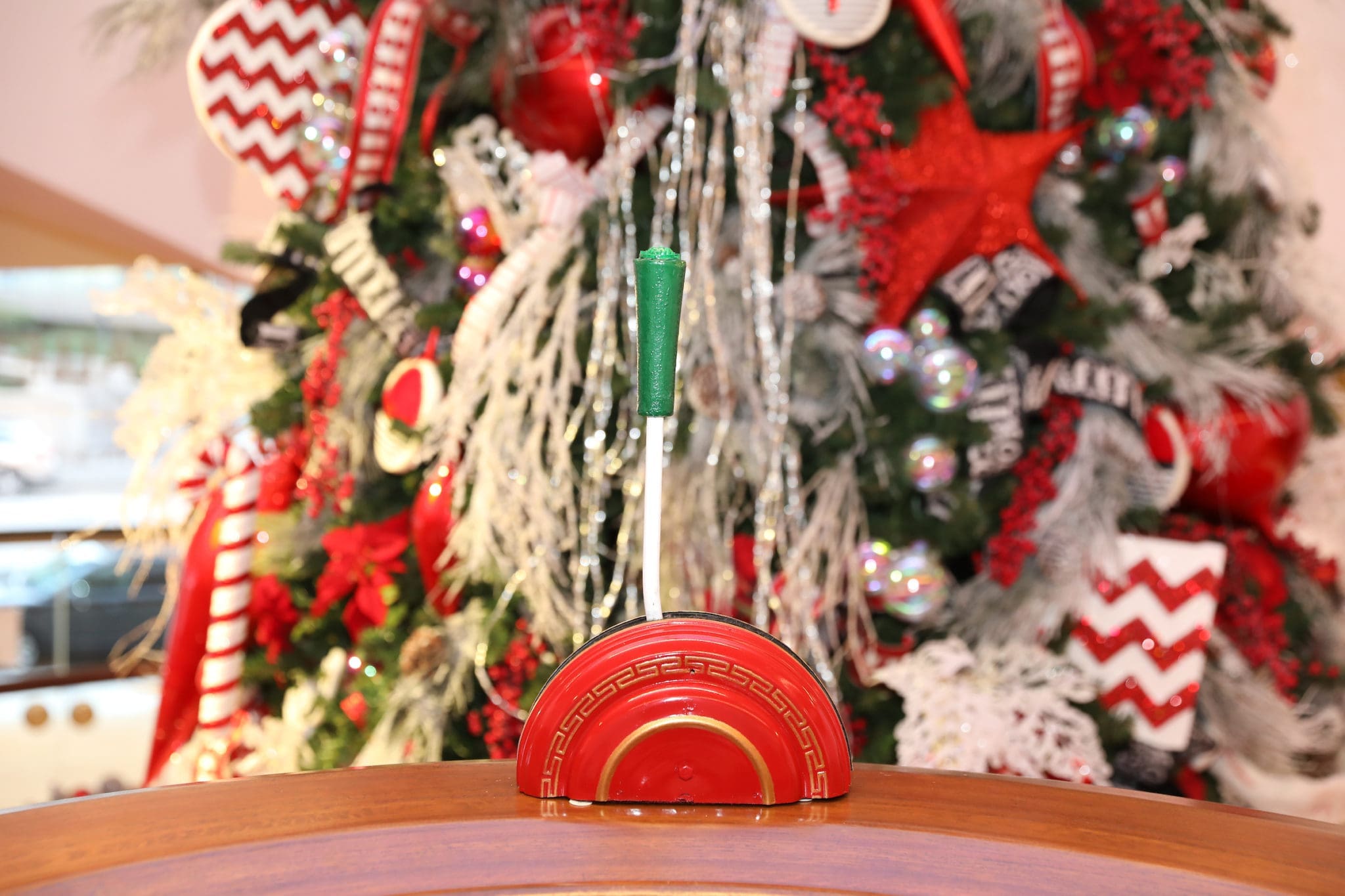 The magical switch that turned on the tree lights a the Alley Theatre's Deck the Trees. (Photo by Priscilla Dickson)