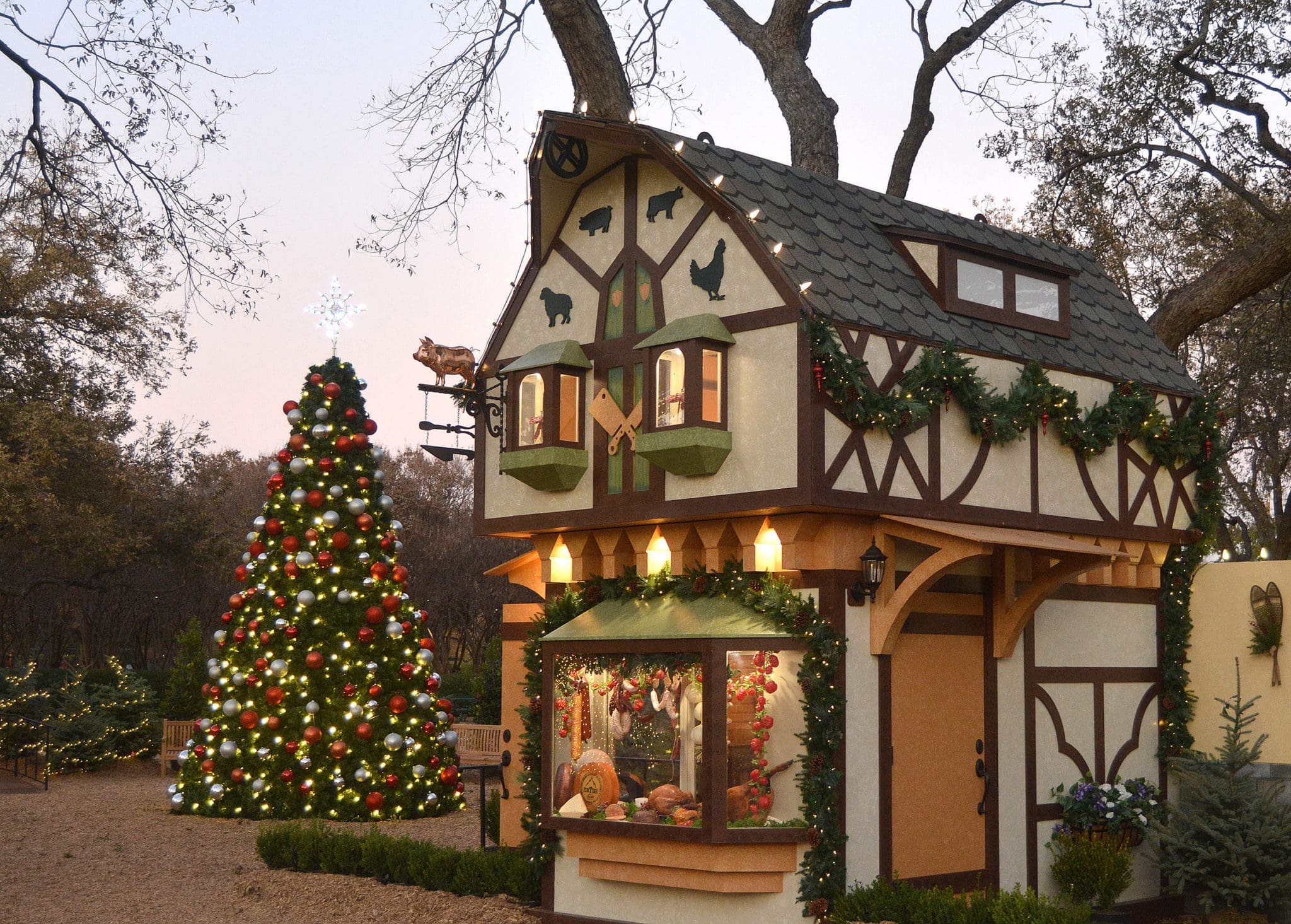 The European-style Christmas Village at the Dallas Arboretum. (Courtesy of Dallas Arboretum)