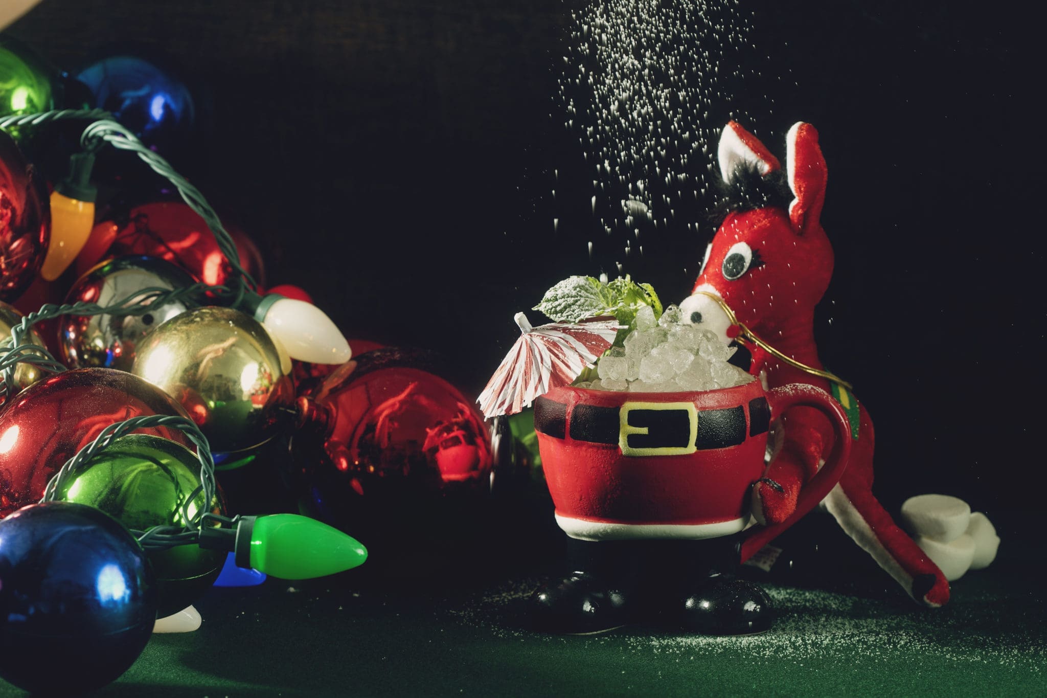 The pop-up features several Christmas-themed cocktails like the Yippie Ki Yay Mother Fr! Photo by Melissa Hom