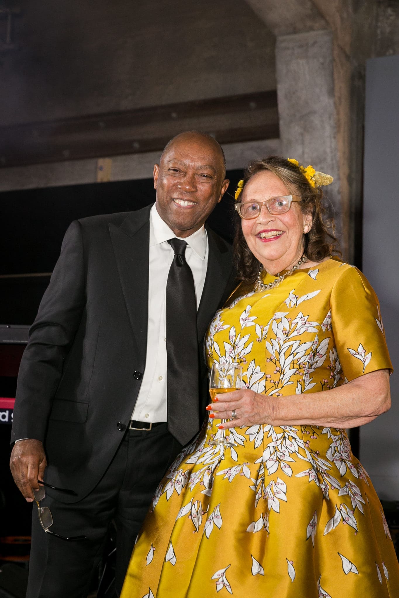 Mayor Sylvester Turner, honoree Marilyn Oshman at Orange Show Gala 2019 (Photo by Emily Jaschke)