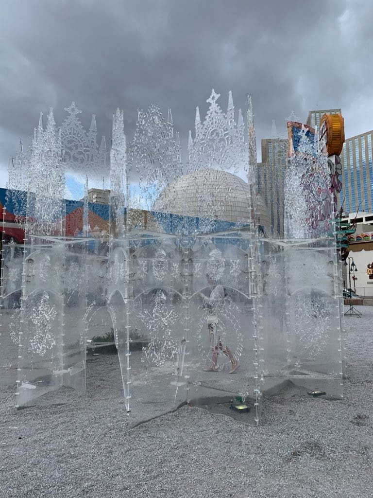 Enter a Burning Man invisible castle in the Reno Playa Art Park. (Photo by Tarra Gaines)