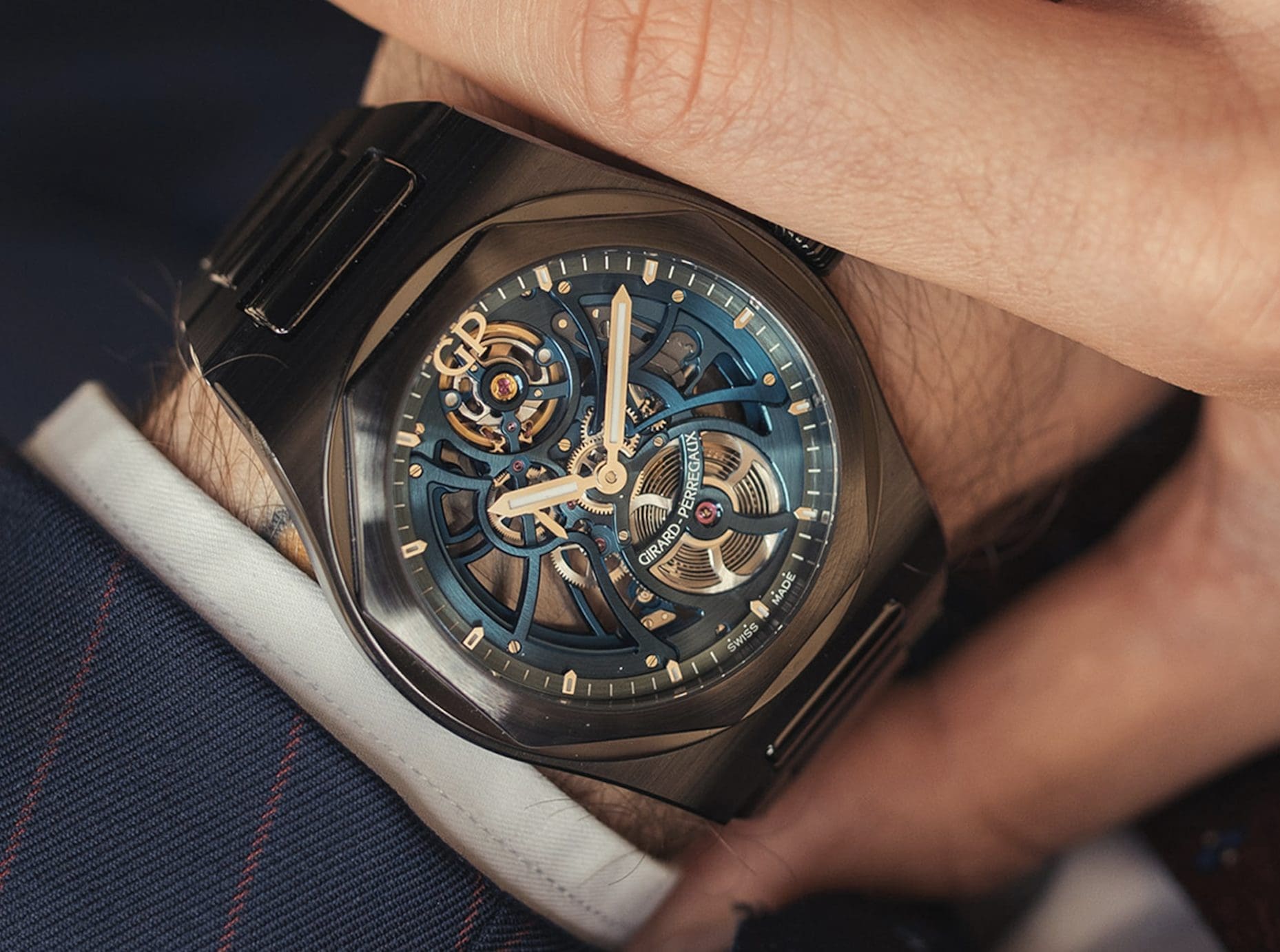 Girard-Perregaux Black Ceramic Skeleton Laureato watch 