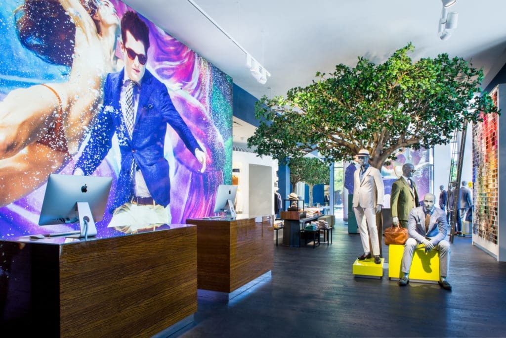 The modern interior of Suitsupply Dallas (Photo by Suitsupply)