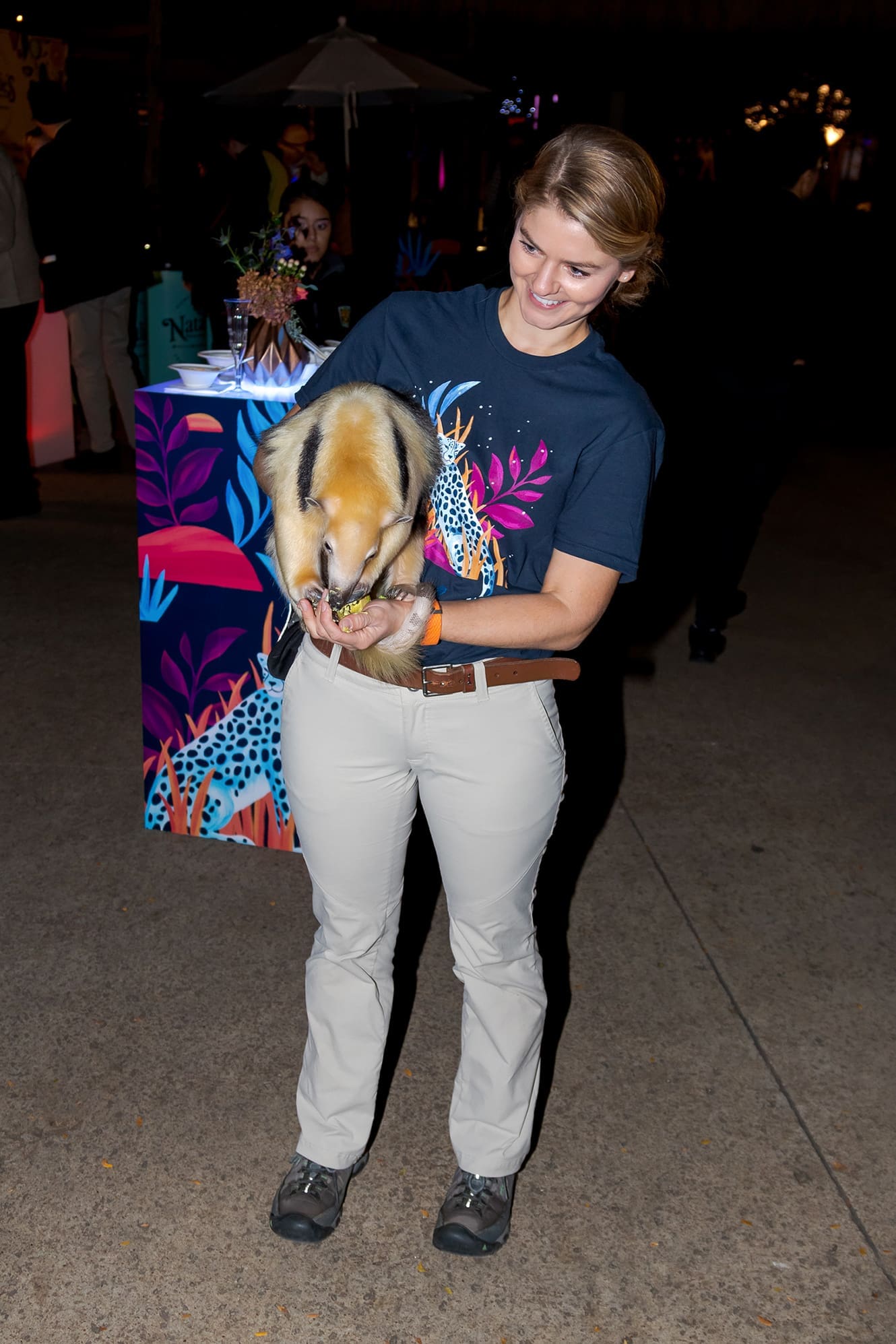 An anteater and its trainer helped welcome guests to the gala (Photo by WJNPHOTO)