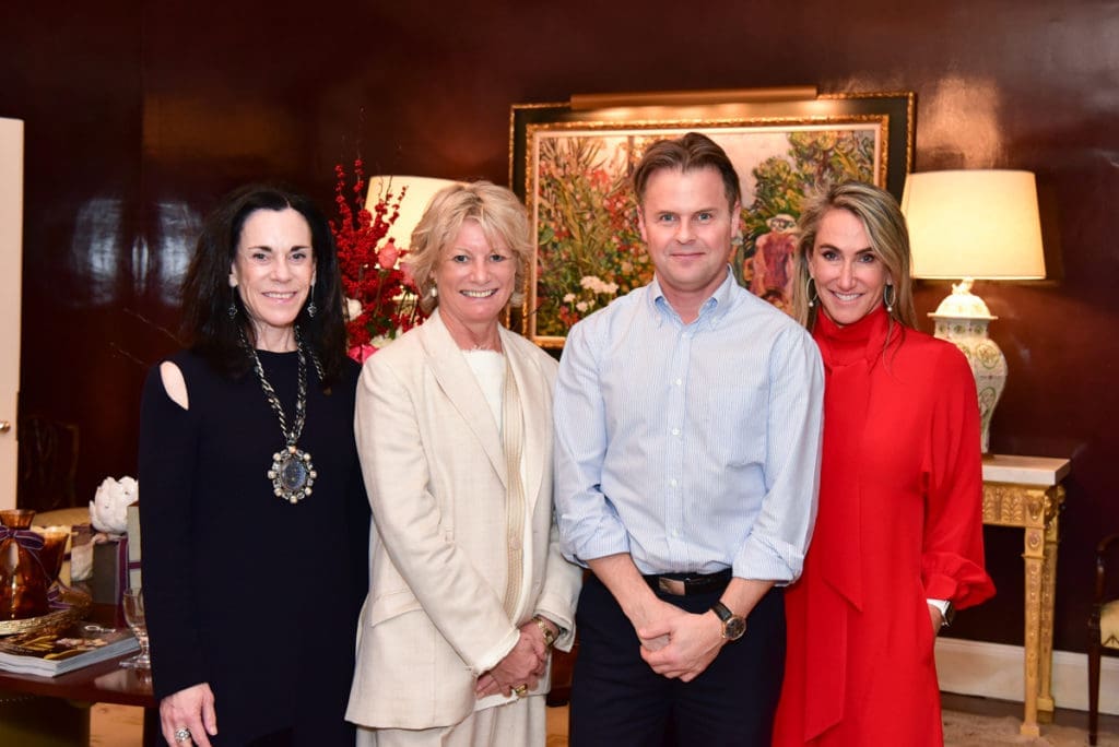 Wisteria president Caryn Lerner, OKA creative director Sue Jones, designer Adam Lippes, hostess Courtney Sarofim