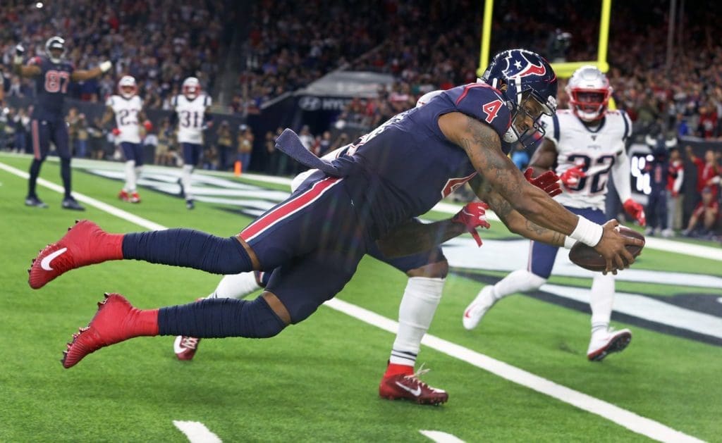 Deshaun Watson turned into a receiver on the trick play touchdown that finally delivered the Texans a win over the New England Patriots.